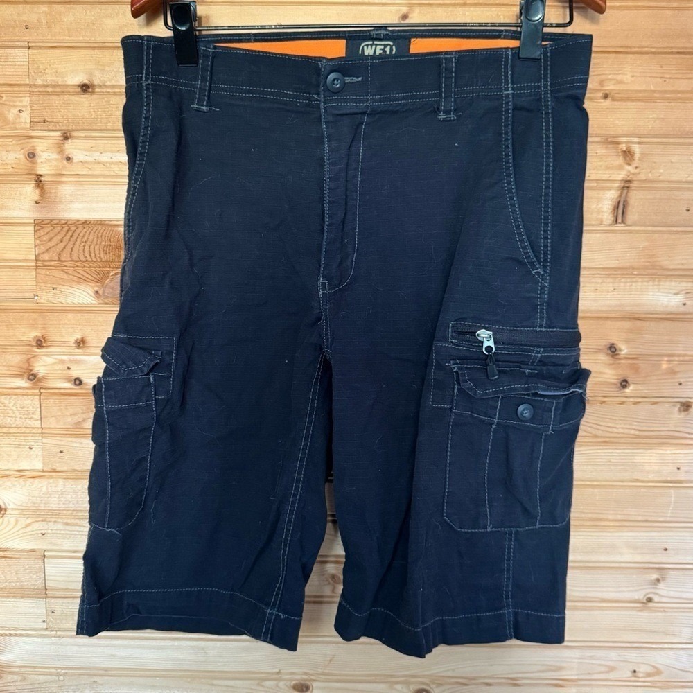 Wearfirst WF1 Cargo Shorts Charcoal Orange Size 34 Y2K 2000s Gorp Street Hike